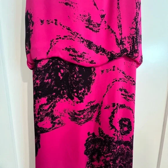 Halston -Elegant Pink and Black Dress size 8 NWOT - Picture 7 of 9